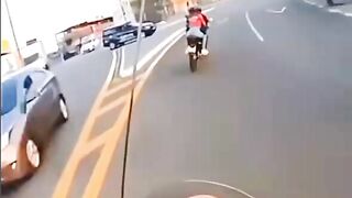 Intense motorcycle chase