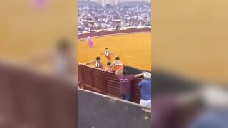 Bullfighter first time results in Death. Bull makes Bowling Pins out of these Guys
