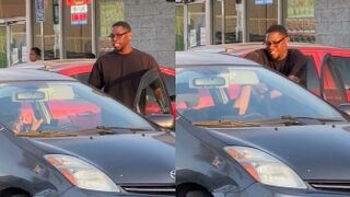 Childish Argument: Driver refuses to back up for Man who gets out and tries to make him