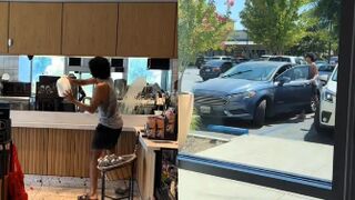 Crash out at Starbucks in California