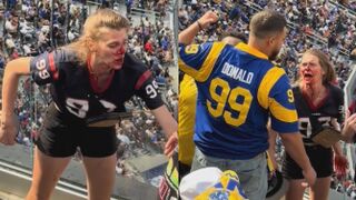 Female fan bloodied in disturbing fight at Texans-Rams game