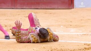 Horrific moment Portuguese matador is gored and tossed around by bull