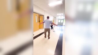 Feral usual suspect goes feral on a White student. Cuck teacher does nothing.