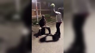 Usual suspect decides to drop a watermelon on another usual suspect.