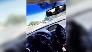 The usual gudest boy engineer scientists speeds through traffic -