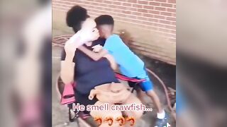 A young usual suspect smells crawfish