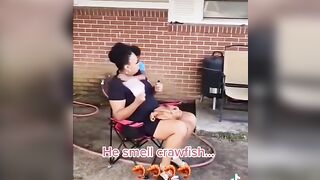 A young usual suspect smells crawfish