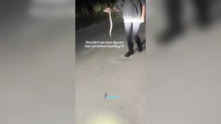 NEW: Woman survives venomous cottonmouth bite after mistaking it for a python on trip