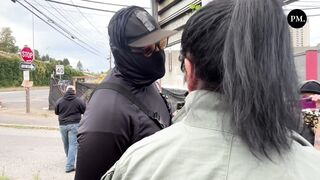 Antifa militants surround reporter`s security guard, attempt to rob him