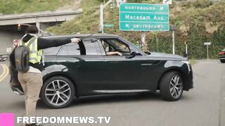 Local resident GOES OFF on Antifa thugs who are blocking the road near ICE facility