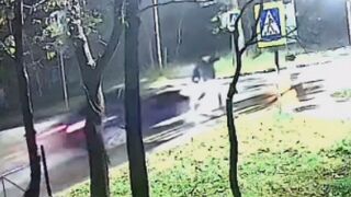 Speeding driver launches pedestrian in Russia