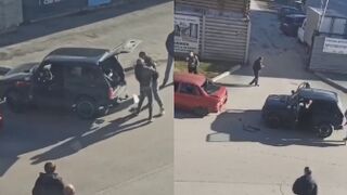 Road Rage Fight Escalates to Wild Demolition Derby