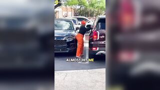 She changes her stance real quick…..