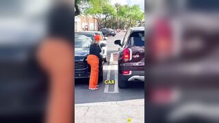 She changes her stance real quick…..