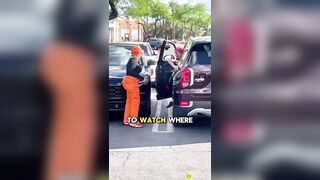 She changes her stance real quick…..