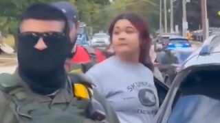 ICE agents arrest a notorious agitator known for interfering with ICE operations