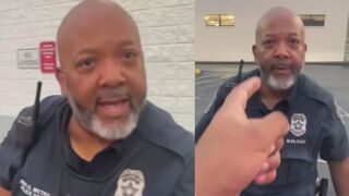Man trying to file a complaint against a business confronts a police officer