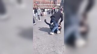 Preaching Christian woman assaulted by a Turkish Muslim