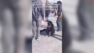 Preaching Christian woman assaulted by a Turkish Muslim