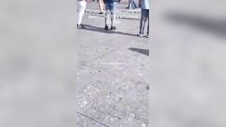 Preaching Christian woman assaulted by a Turkish Muslim