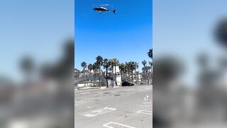 Close up Video of the Helicopter Crash in Huntington Beach, California Today!