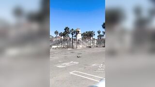Close up Video of the Helicopter Crash in Huntington Beach, California Today!