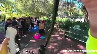 Brave Christian Stands Against Large Group of Muslims in Dallas Texas