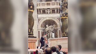 VATICAN CITY—CONFIRMED that a man desecrated the Papal Altar of St Peter’s Basilica