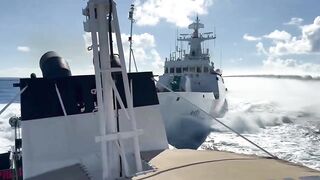 Chinese coast guard rams and damages a Philippine vessel
