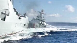 Chinese coast guard rams and damages a Philippine vessel