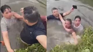 A property line dispute between neighbors turns into all-out brawl