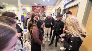 Erika Kirk shows Charlie’s Medal of Freedom to all of the Staff at Turning Point USA.