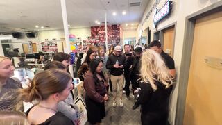 Erika Kirk shows Charlie’s Medal of Freedom to all of the Staff at Turning Point USA.