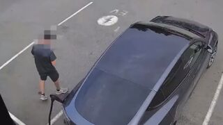 Man using uncertified adapter to charge his Tesla knocked to the ground by explosion