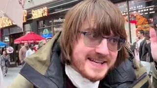 “Protester loses his mind talking about Trump as King”