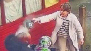 Horrific video shows grandma have boiling water chucked into her face by neighbour