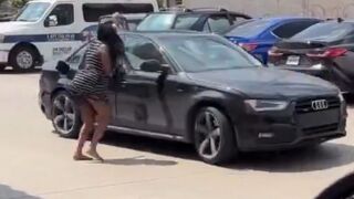 Driver aims her car at another woman after confrontation at a 7-Eleven store