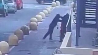 Illegal African in Italy beats an elderly man and a disabled woman in a wheelchair. No one is safe.