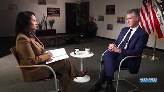 Kristen asks Newsom about the elephant in the room