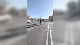 Man confronts several federal agents outside Home Depot