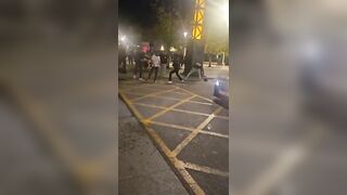 group of Moroccan migrants beating up a Spanish taxi driver in Barcelona.