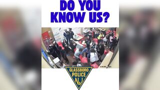 Officer hit by chair while making arrests at Domino's Pizza in New Jersey