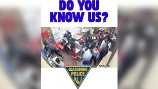 Officer hit by chair while making arrests at Domino's Pizza in New Jersey