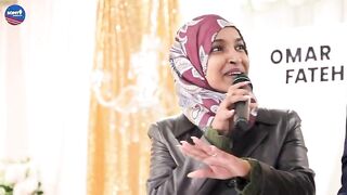 Ilhan Omar campaigning for Omar Fateh in MN. 0 American flags. 0 English.