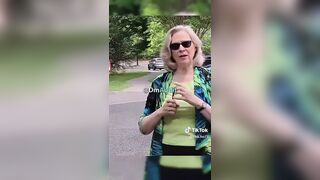 Democrat karen gets caught REMOVING Trump sign from private property.