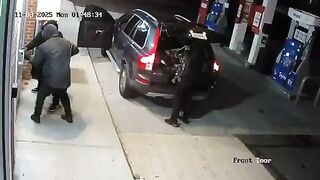 Usual suspects use car to rip door off Connecticut gas station