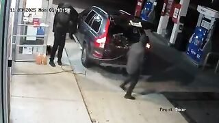 Usual suspects use car to rip door off Connecticut gas station