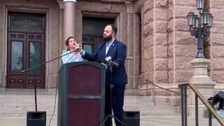 Politician Valentina Gómez burst into a Muslim protest in Texas, took the microphone, and shouted: "Islam is the religion of the rape, incest, and pedophilia …