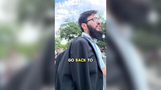 Politician Valentina Gómez burst into a Muslim protest in Texas, took the microphone, and shouted: "Islam is the religion of the rape, incest, and pedophilia …