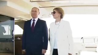 Classic: Putin gesturing a female host not to speak while the national anthem is being played. Meanwhile the USA is collapsing